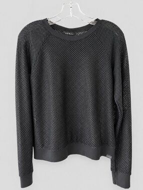 Koral Sofia Mesh Long Sleeve Top Dark Navy Athletic Pullover Size Large